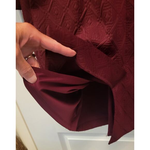 Betsey Johnson Long Sleeve Round Neck Dress Size 12 Burgundy NWT 80s - Picture 13 of 16